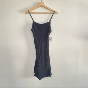 NWT Free People black silk mini slip dress